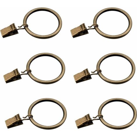 Lot de 30 anneaux de rideaux couleur bronze avec pinces / Anneaux décoratifs de haute qualité (1/5)