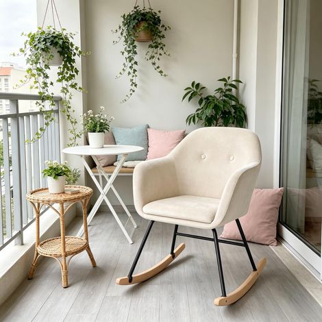 Fauteuil de lecture, fauteuil TV, élégant fauteuil à bascule, fauteuil d'appoint à dossier haut, fauteuil de relaxation, fauteuil inclinable (uniquement avec fonction inclinable) (1/5)