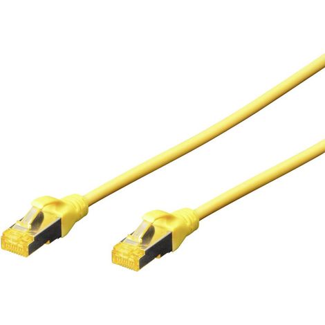 Digitus DK-1644-A-030/Y RJ45 Câble réseau, câble patch CAT 6a S/FTP 3.00 m jaune sans halogène, tors (1/4)