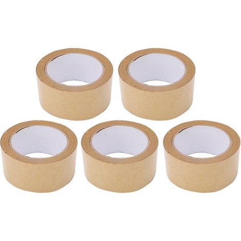 5 Stück Kraftpapierklebeband, gute Reißfestigkeit, selbstklebend, biologisch abbaubar, umweltfreundlich, gummiert verpackt