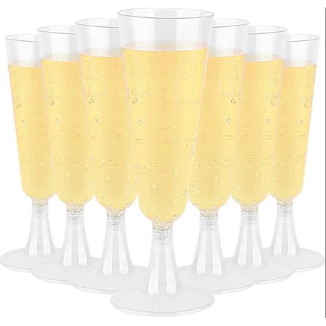 verres à champagne en plastique - vin pour mariages, anniversaires, fêtes (1/5)