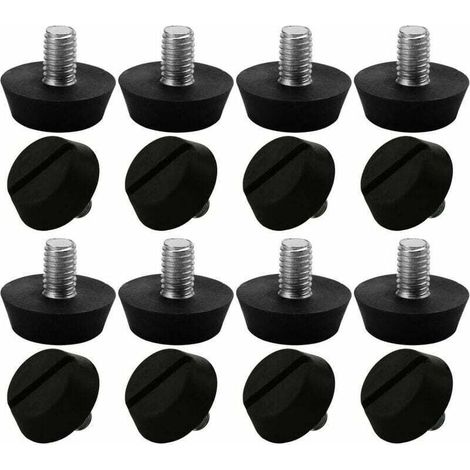 16pcs Pieds de Meubles Réglables Nivellement Patin Base Jambe Pied de Table Chaise Ajustables Protection Sol M6 x 10 x 20mm (1/5)