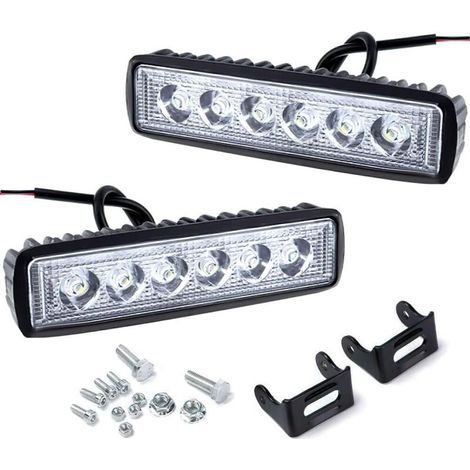 2-teiliger LED-Arbeitsscheinwerfer, 12V 24V Projektor-Spot-LED-Arbeitsscheinwerfer mit großer Reichweite für Motorrad, Auto, LKW, Traktor, SUV, Boot (18W) (1/5)