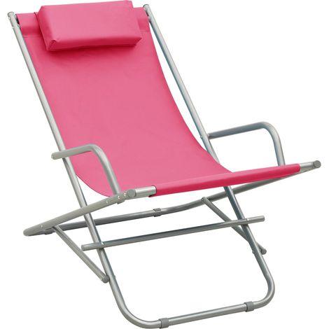 Maison Exclusive - Sedie a Dondolo 2 pz in Acciaio Rosa