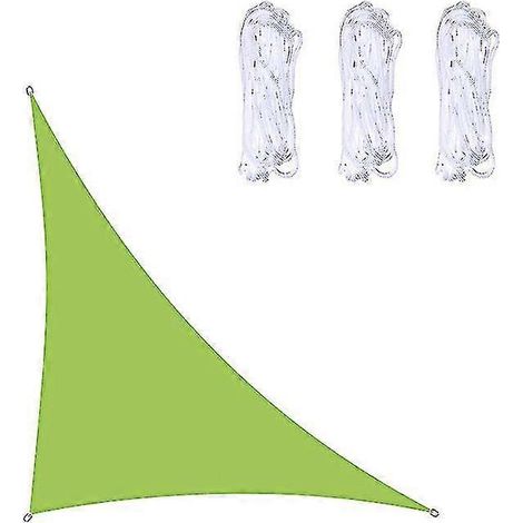 Voile d'ombrage triangulaire imperméable 3x3x4,3 m / 4x4x5,7 m / 5x5x7,1 m pour jardin, terrasse, auvent extérieur, auvent de piscine, camping (Vert, 3x3x4,3 m) (1/2)