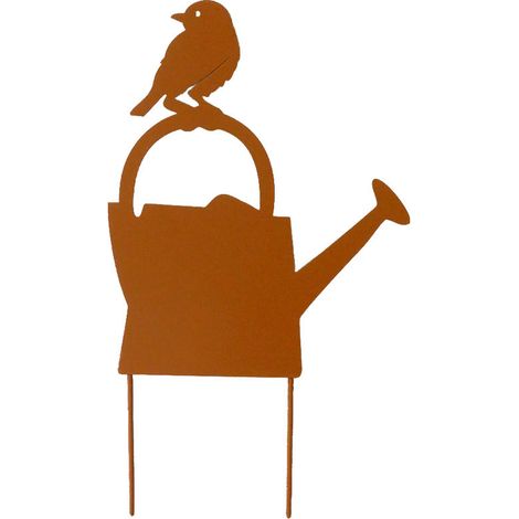 Silhouette arrosoir sur pique 21 x 38 cm