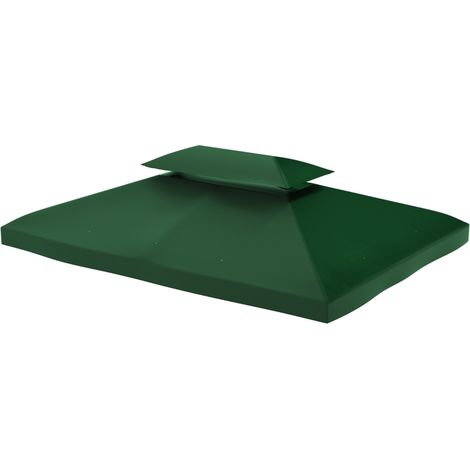 Toile de rechange pour pavillon tonnelle tente 3 x 4 m polyester haute densité 180 g/m² vert (1/5)