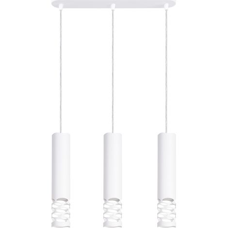 Lámpara colgante Liro blanco acero 3xGU10 40cm Sollux (1/5)