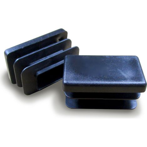 Ajile - Embout rectangulaire à ailettes 60 x 25 mm Plastique NOIR