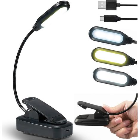 Lámpara de escritorio LED Alogy para lectura, ajustable, flexible, inalámbrica, micro USB, negra. (1/4)