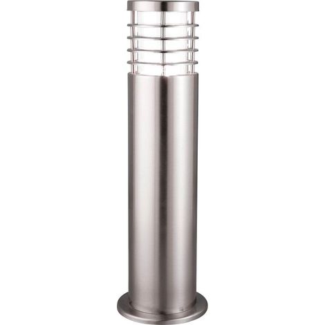 Lampe d'extérieur Louvre, poteau extérieur à 1 flamme (hauteur 45 cm), acier inoxydable, polycarbonate transparent (1/3)