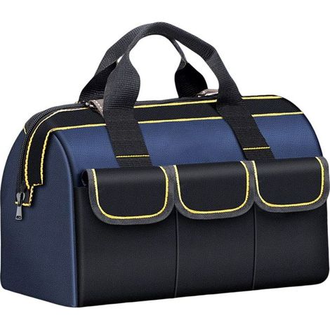 Sac À Outils Électricien - Tissu Oxford Résistant - Fermeture Éclair - Dimensions 42x23x28 Cm - Pour Tournevis Pinces Ruban - 1 Pièce (1/5)