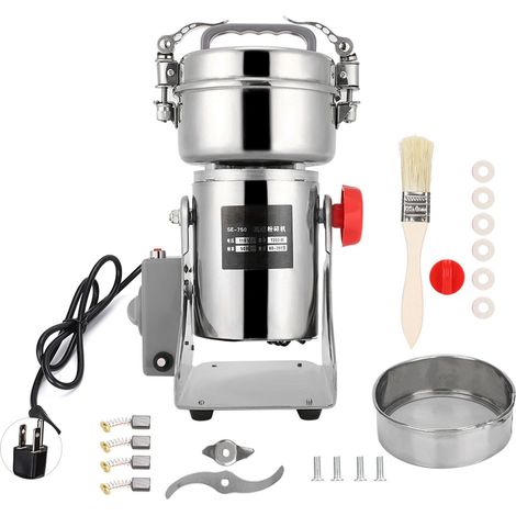 Broyeur électrique 750g pour herbes chinoises, épices et aliments secs – Moulin à poudre fine, machine de broyage 110V prise US (1/5)