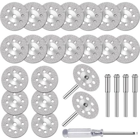 20 fresas de diamante 545 de 22 mm con mandril 402 de 3 mm para herramientas rotativas (1/5)