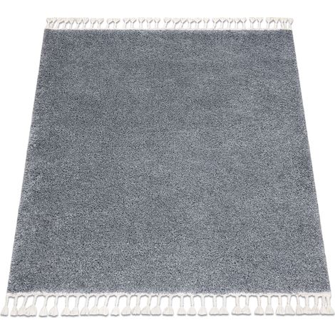 Alfombra BERBER cuadrado 9000 gris Franjas Bereber Marroquí Shaggy grey 160x160 cm