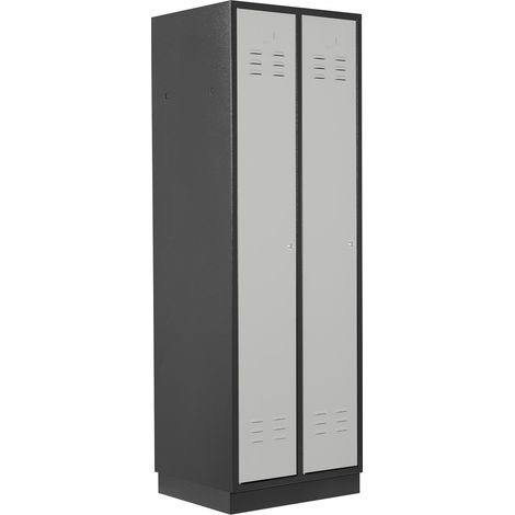 ADB Umkleideschrank / Spind 2-türig, RAL 7016/7035, Anthrazit / Lichtgrau, 178x60x50cm (1/5)