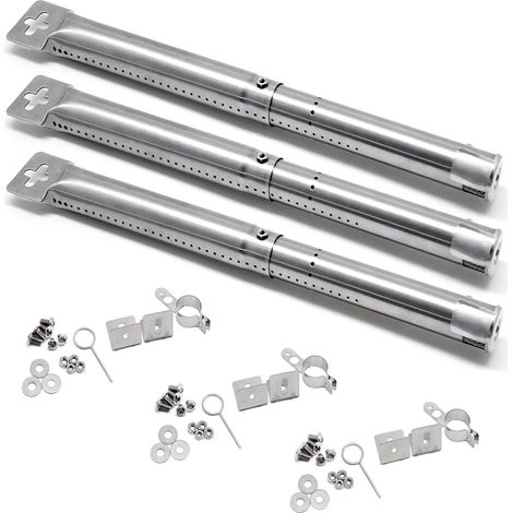 31cm - 45 cm brûleur universel en acier inoxydable pièces de rechange pour Landmann Triton 2/3, Enders, Tepro, Taino, Campingaz, Charbroil, Barbecook, Blooma et autres barbecues, 3 paquets