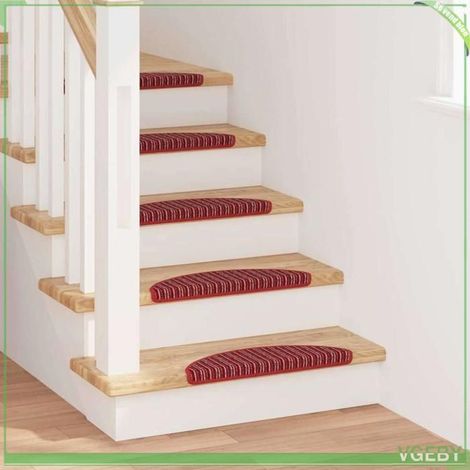 Tapis d'escalier auto-adhésifs - FAFEISY - 42011441 - Rouge - 15 pcs - 56 x 17 x 3 cm (1/5)