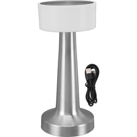 Lampe de table sans fil, 3 modes de couleurs, contrôle tactile, gradation continue, 1800 mAh, charge USB, lampe de lecture pour chambre à coucher, bureau, argent (1/5)