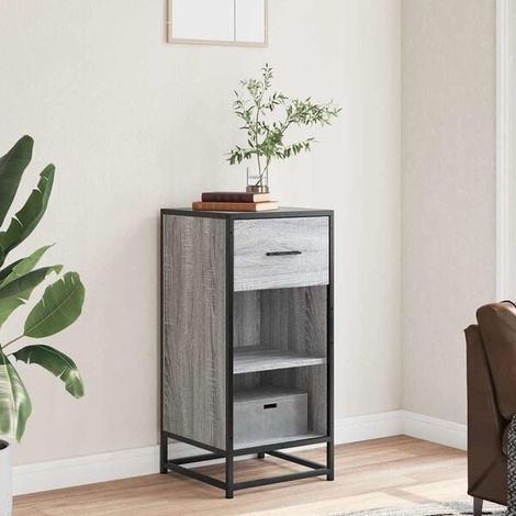 Buffet de Cuisine Gris Sonoma 35,5 x 35 x 76 cm - Meuble de Rangement avec Étagères en Bois d'Ingénierie et Structure Métallique, Design Moderne pour Salon ou Entrée (1/5)