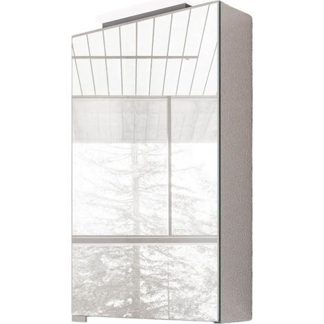 BERNSTEIN - Mobile a specchio sospeso 40x19x72,5cm (LxPxH), 1 anta in vetro a specchio, illuminazione LED e presa elettrica - Cerniere mobili - NEO (1/5)