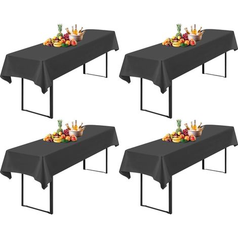 4er-Pack Tischdecke Bierzeltgarnitur 100x250cm Dunkelgrau, Wasserdicht & Pflegeleicht