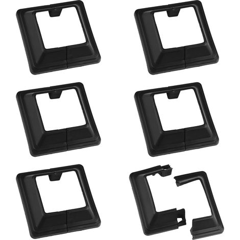Lot de 6 cache-poteaux décoratifs de 3,8 x 3,8 cm pour clôture, main courante, escalier, porche (1/5)