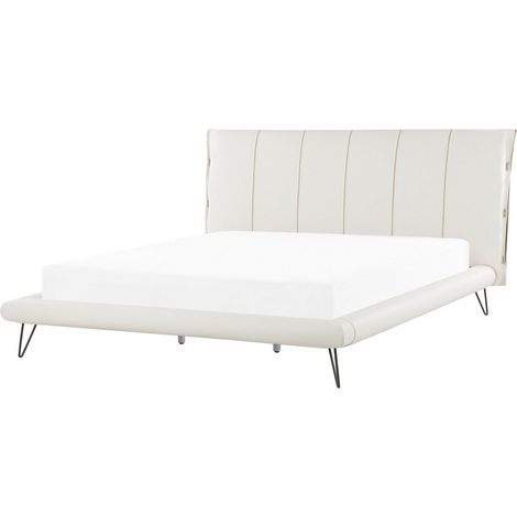 Bett mit Lattenrost Kunstleder BETIN 180 x 200 cm Hellbeige
