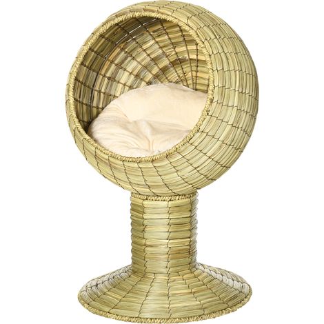 Katzenhöhle aus Seegras, 2-teilig, flexibel positionierbar, 41 cm x 41 cm x 71,5 cm, Natur (1/5)