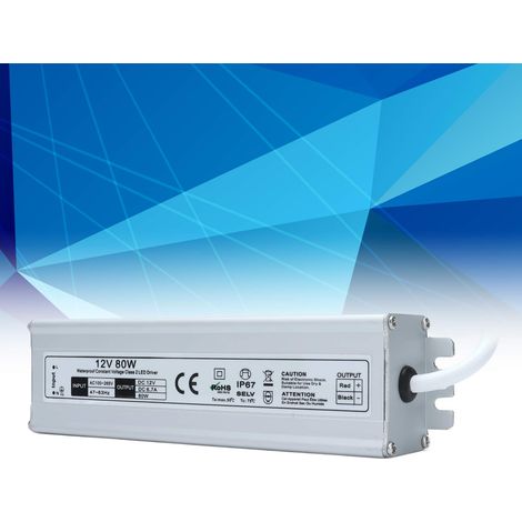 80-W-Schaltnetzteil, Schutzart IP67, wasserdicht, wasserdichte LED, Wechselstrom 100–265 V, 12-V-Ausgang (europäischer Standard) (1/5)