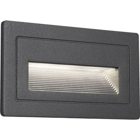 – Luminaire mural encastré 94383 – LED intégrée 3000 K – Aluminium noir – IP44 étanche – Éclairage extérieur pièces humides (1/5)