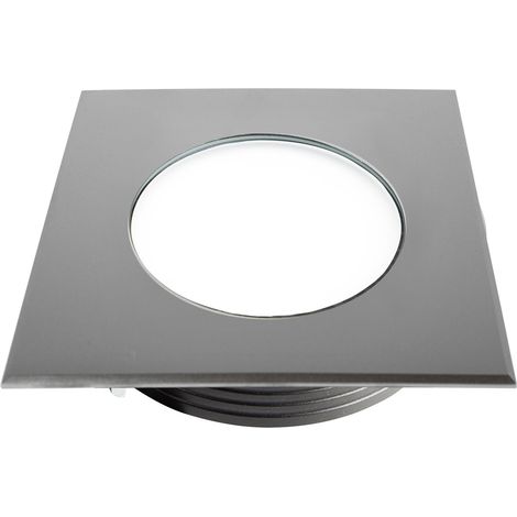 Encastré de sol extérieur ZEPH 3 SLIM 24V carré inox non percée bleu 6x2W - EUROPOLE - 56334