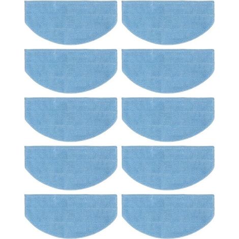Lot de 10 lingettes de rechange lavables pour aspirateurs robots Tikom G8000, G8000 Pro et Laresar Evol 3.