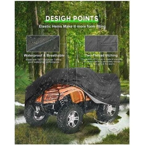 190T ATV Housse Extérieure pour Quad Bache de Protection Camping Car Housse pour Moto Imperméable Coupe-Vent Anti-UV 256110120cm - (1/4)