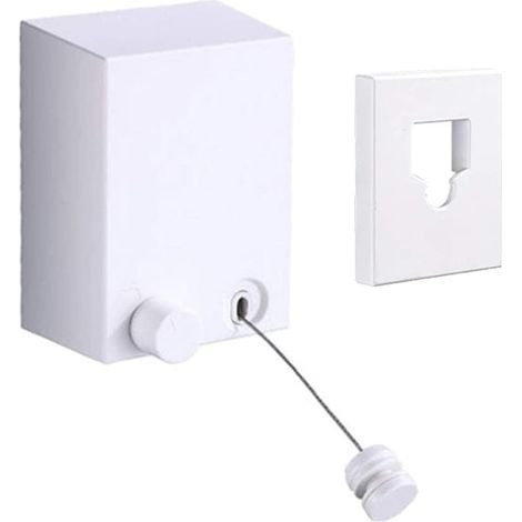 Corde à linge rétractable, corde à linge portable, coque ABS + aluminium, convient pour balcon, 4,2 mètres de long, blanc (1/5)