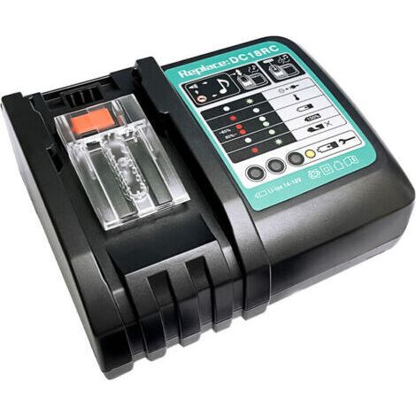 Chargeur de batterie de rechange 14,4 V-18 V 5,0 Ah pour taille-haie Makita DUR181Z Prise UE DC18RC 3 A (avec USB) (1/2)