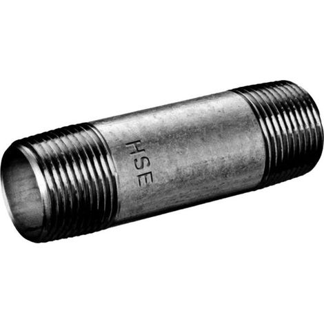 Double nipple de tuyau noir 2'' x 80 mm