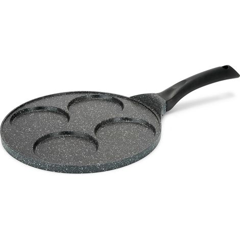 Poêle à pancakes LIVOO MEP148 - antiadhésif, Ø 26cm, 4 empreintes de Ø 10cm, manche bakélite, tous feux dont induction