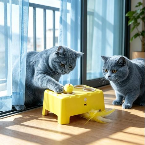 Juguete interactivo recargable para gatos de ABS con 3 modos OKWISH (1/5)