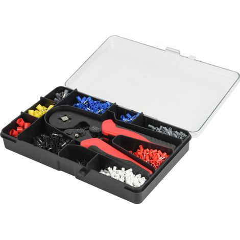 Kit de pince à sertir avec 1200 cosses pré-isolées (1/4)