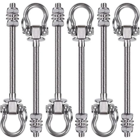 Lot de 6 Support de balançoire Robuste, 235 mm, Crochets de balançoire pour Chaise de hamac de Yoga à Poutre en Bois et en Acier, Sac de Frappe (1/4)