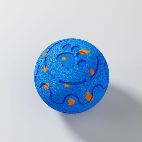 Pelota interactiva azul para perros de 8,2 x 8,2 x 8,2 cm, 1 unidad, juguete inteligente de TPU, giratorio y con rebote, impermeable (1/5)