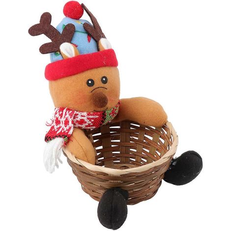 Weihnachts-Süßigkeitenkorb, kreativer tragbarer kleiner Aufbewahrungskorb für Lebensmittel, Weihnachtsdekorationen, zufälliges Muster-1612.5cm (1/2)