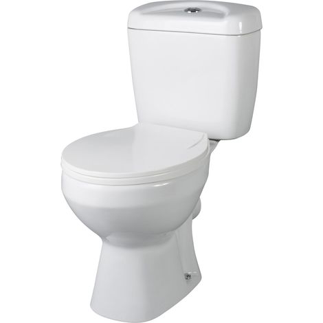 Toilet Pan & Cistern with Seat Included, 748mm x 382mm, White (1/5)