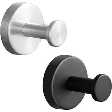 Crochets muraux inox à percer uniques pour manteaux salle bain (1/5)