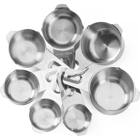 Vasos medidores de cocina de 30 / 60 / 80 / 120 / 160 / 180 / 240 ml - juego de 7 piezas. (1/3)