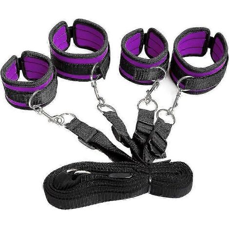 Ensemble de menottes en cuir souple avec sangles réglables pour les mains, les poignets et les chevilles, ceinture d'exercices de fitness, 2182