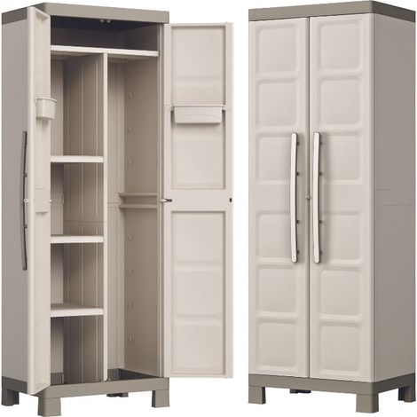 Mobile in Resina per Esterni Portascope Excellence Beige e Tortora 182 x 65 x 45 cm