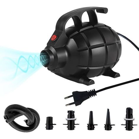 Noir,Pompe Electrique, Pompe à Air Électrique 600W avec 5 Buses pour Tapis Gonflable Gonfleur Electrique Matelas Gonflable Anneaux De Natation, Radeaux, Lits à Eau, Bateaux, Bassins pour Enfan (1/5)