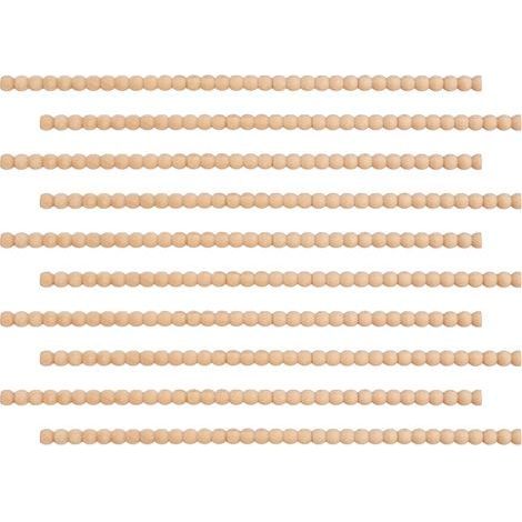 Moulure Décorative en Bois Bande de Perles Demi-Rondes en Bois 40 cm,Lot De 10 Demi Perles Non Traitées Pour Meuble Fenêtre Porte Étagère Décoration Murale (1/5)